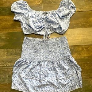 Two piece skit set crop top